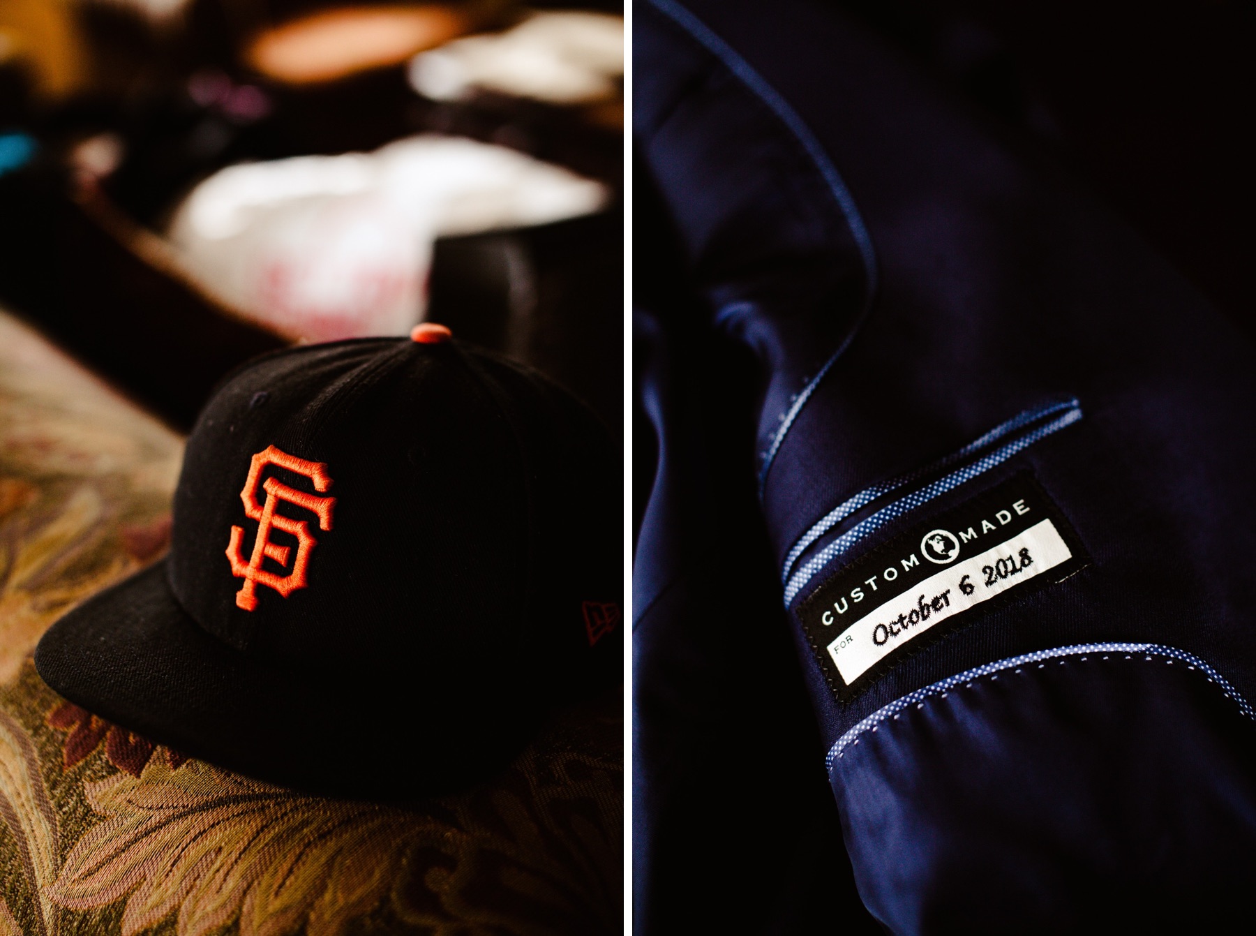 san francisco giants hat and custom embroidered groom's suite