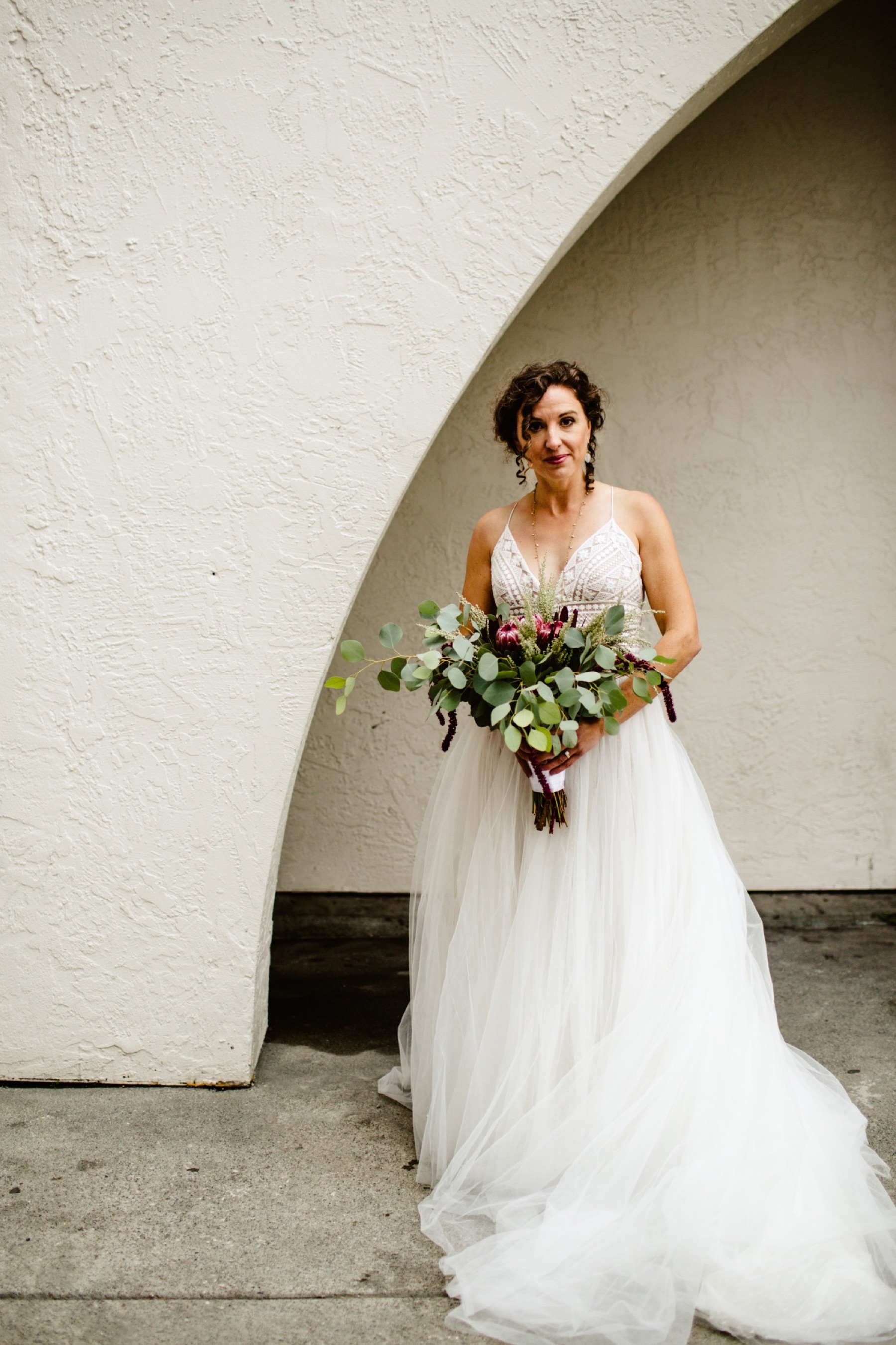 bride in downtown anchorage
