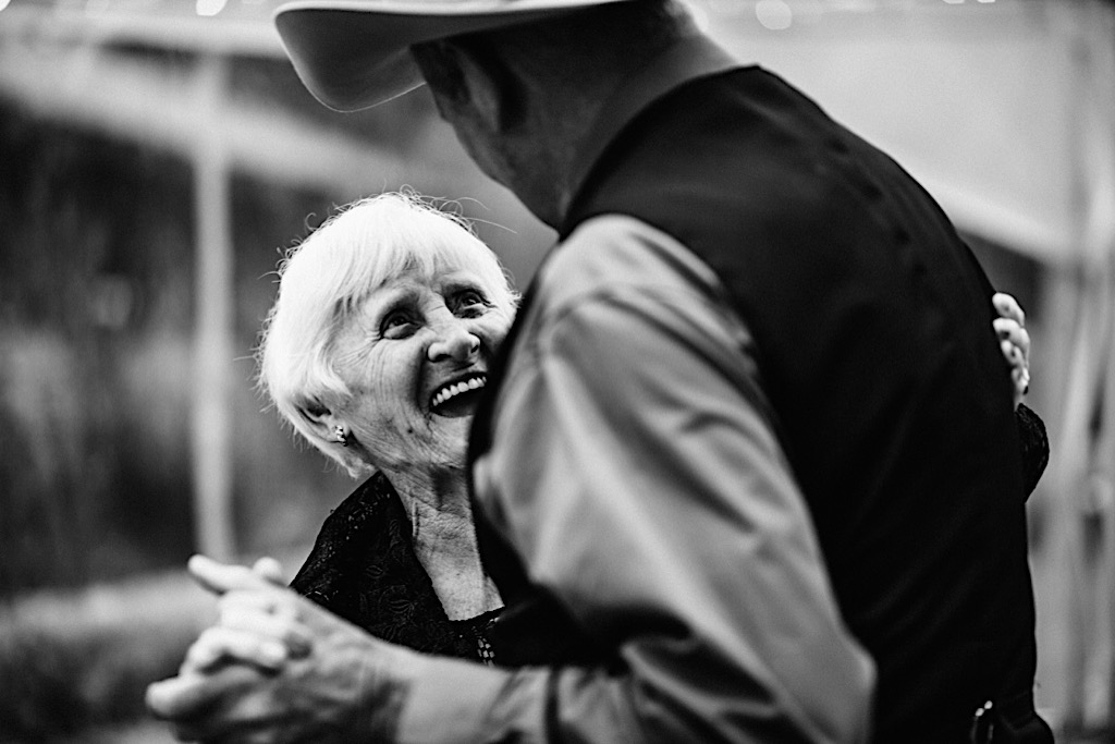 grandma dancing and laughing at wedding 