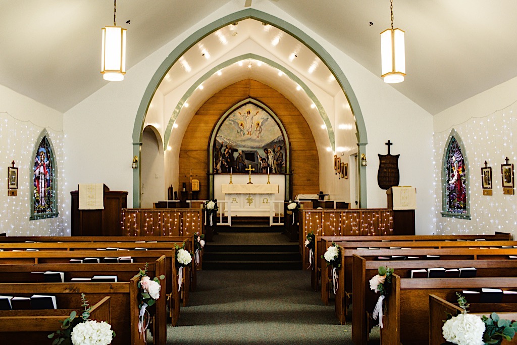 inside sanctuary of st. peter's episcopal church 