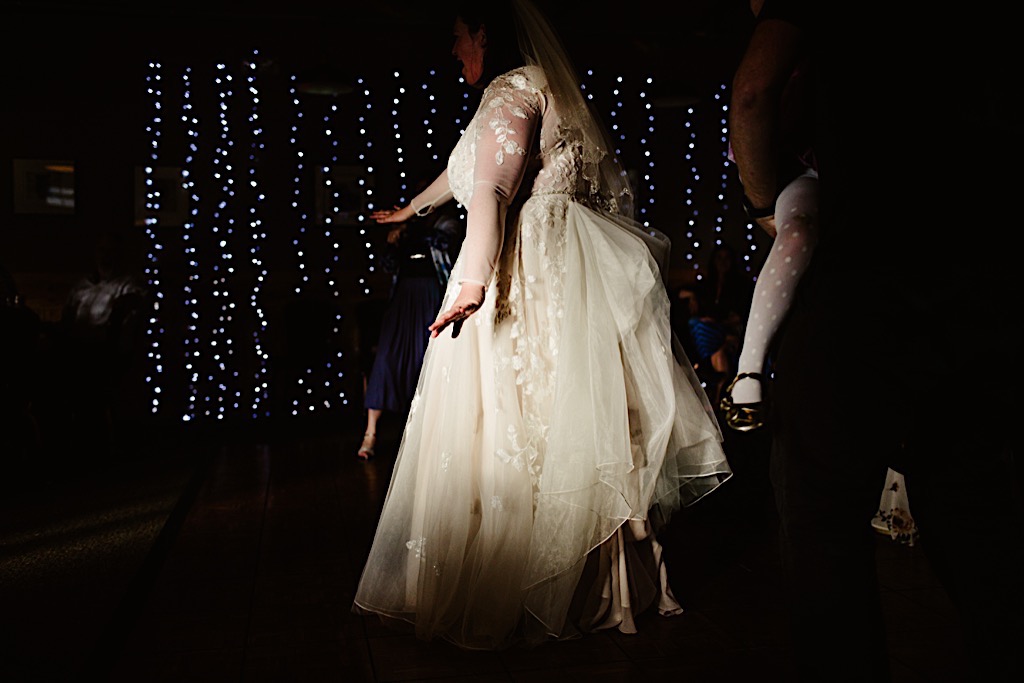bride on dance floor at resurrection roadhouse 