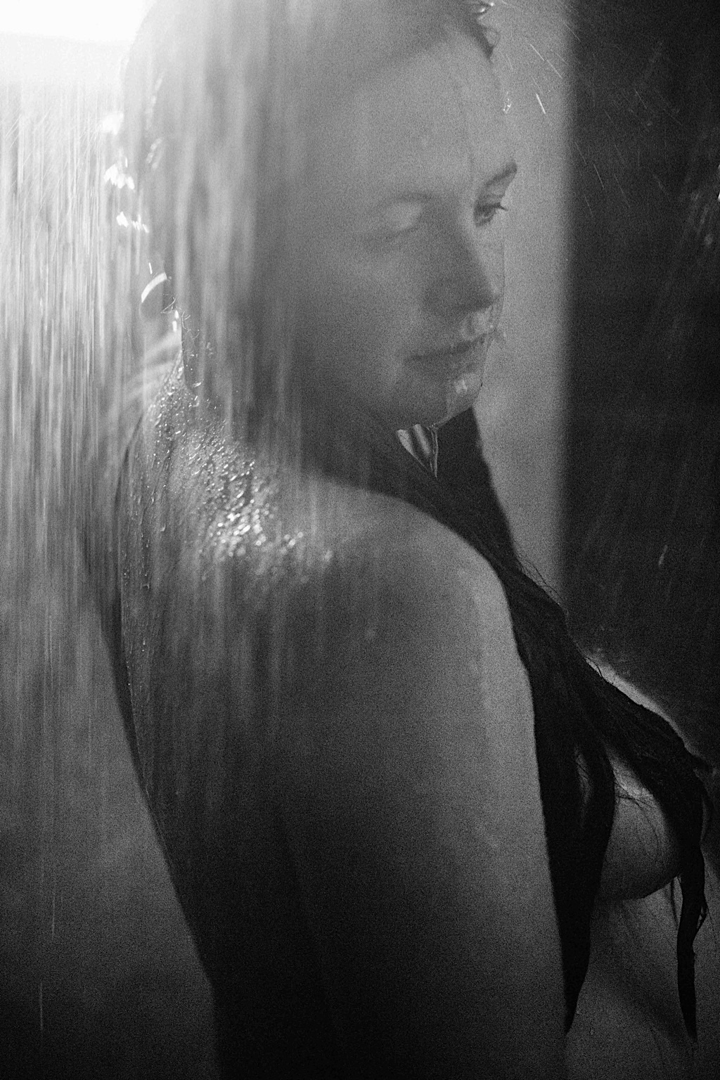 portrait of woman in the shower